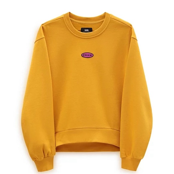 Vans Tops - Vans Knost La Curren Collab Med Crewneck Mustard Yellow Cropped Fit Sweatshirt